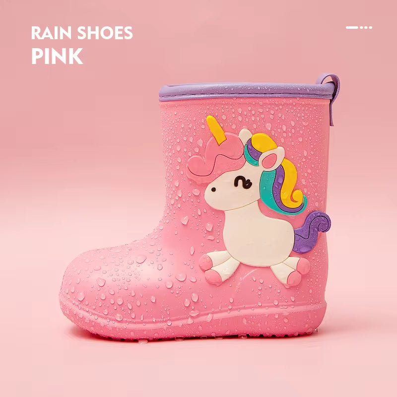 Children Rain Boots Baby Boys Girl EVA Non-Slip Outdoor Cartoon Dinosaur Rain Boots for Kids Waterproof Shoes Water Boots Girl