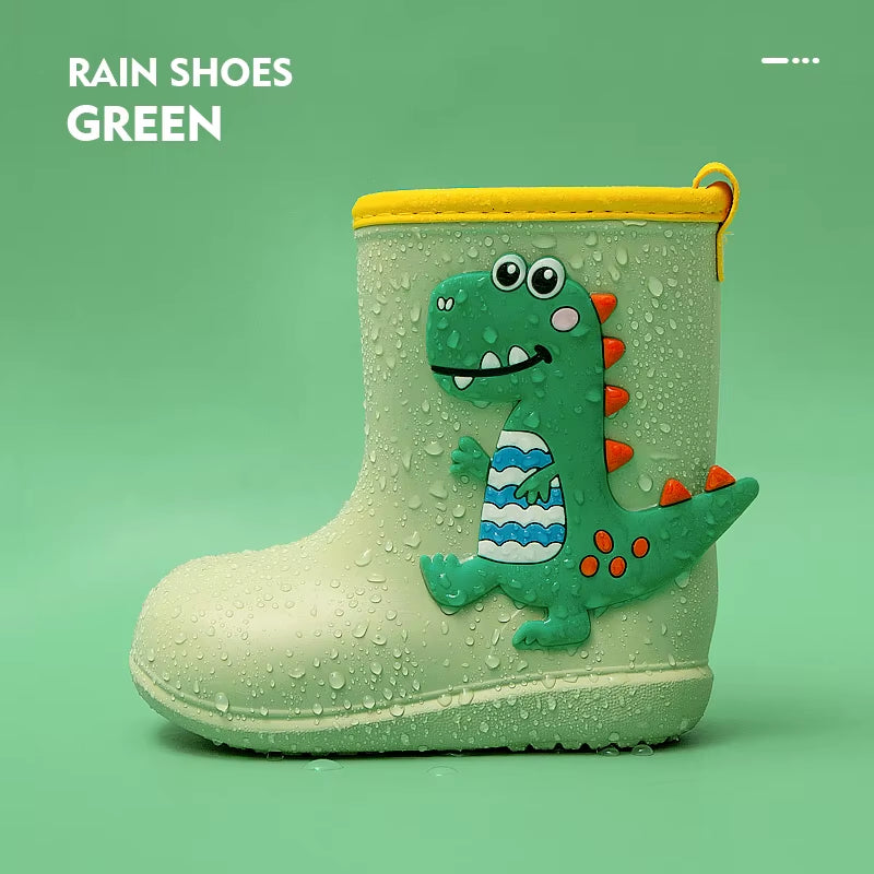 Children Rain Boots Baby Boys Girl EVA Non-Slip Outdoor Cartoon Dinosaur Rain Boots for Kids Waterproof Shoes Water Boots Girl