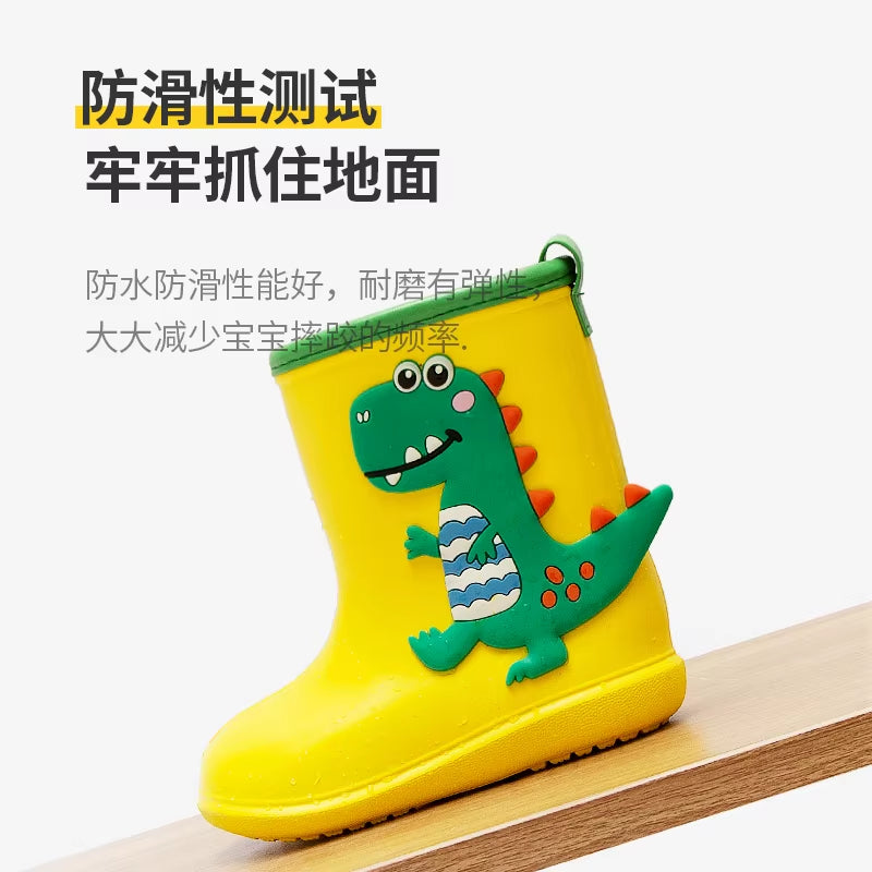 Children Rain Boots Baby Boys Girl EVA Non-Slip Outdoor Cartoon Dinosaur Rain Boots for Kids Waterproof Shoes Water Boots Girl