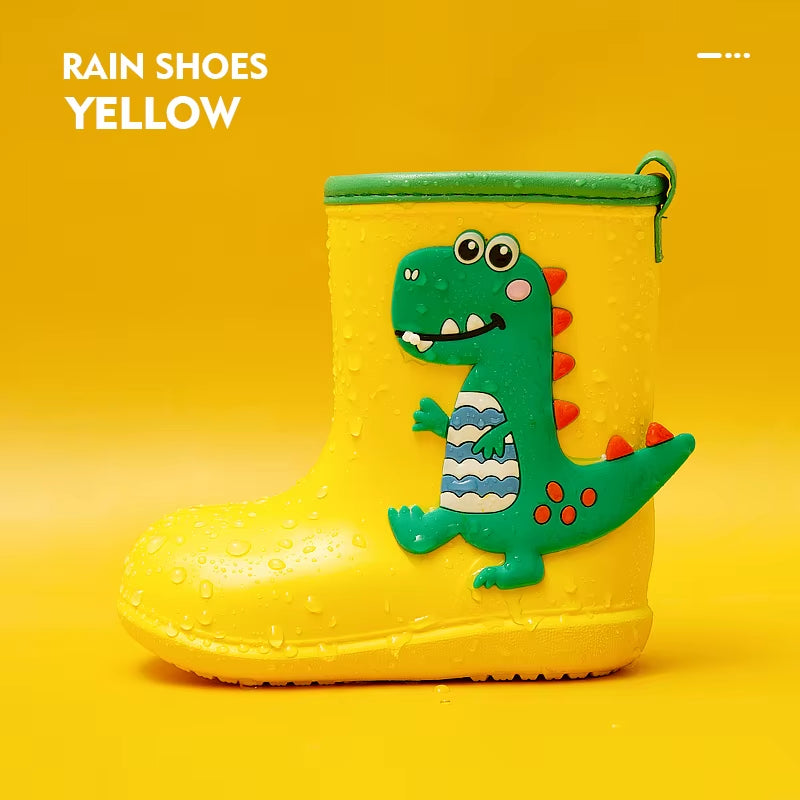 Children Rain Boots Baby Boys Girl EVA Non-Slip Outdoor Cartoon Dinosaur Rain Boots for Kids Waterproof Shoes Water Boots Girl