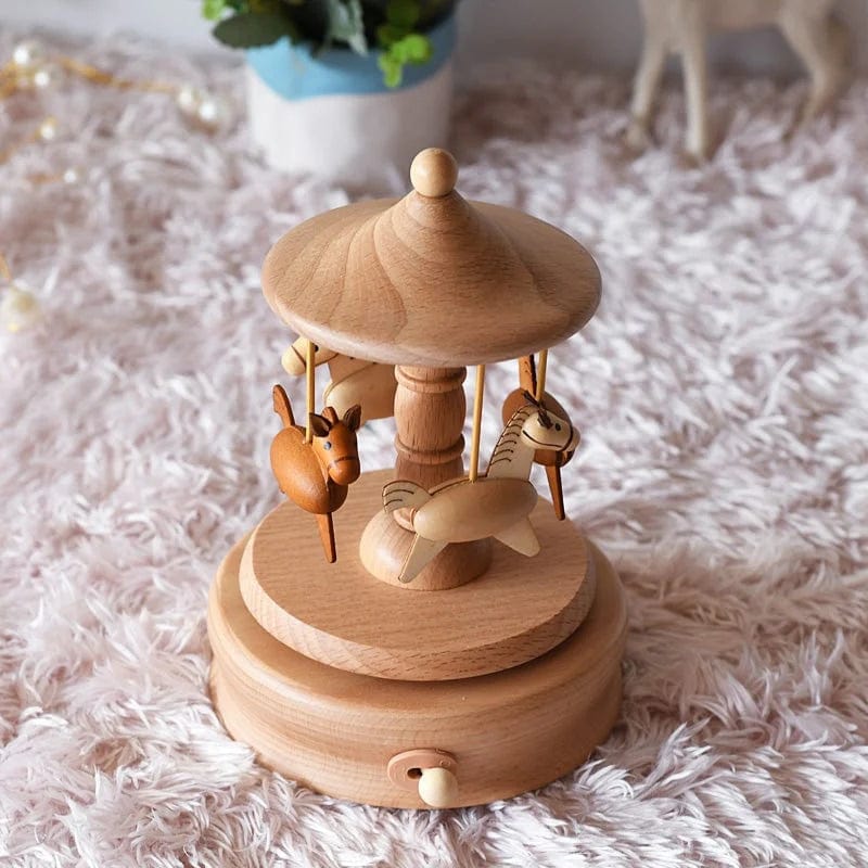 Boîte à Musique Carrousel en Bois